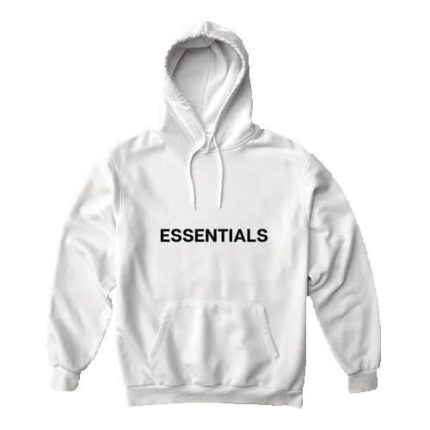 Essentials Logo White Hoodie