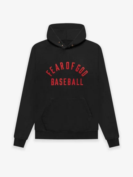 Black Fear of God Baseball Hoodie