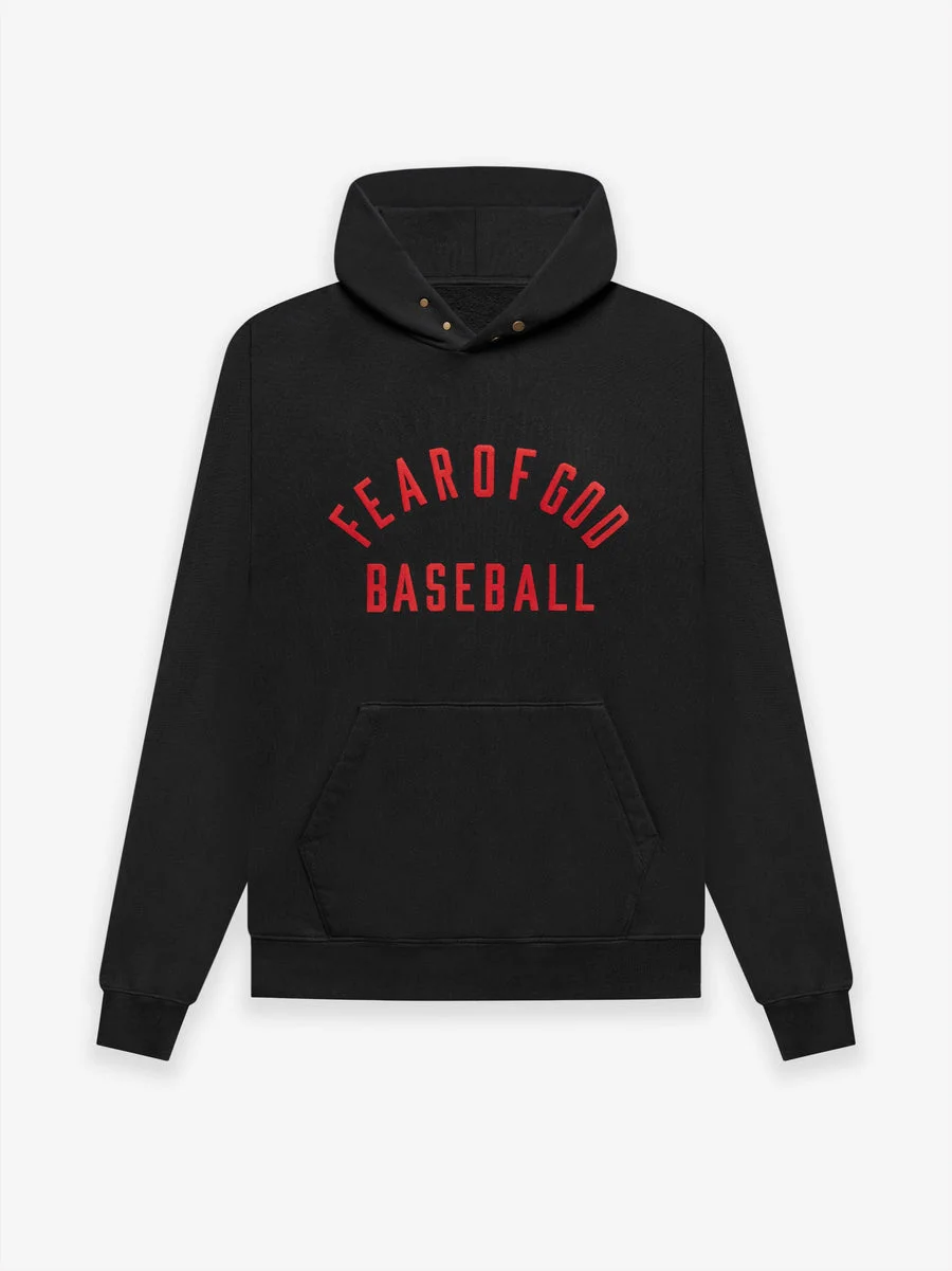 Black Fear of God Baseball Hoodie Black Fear of God Baseball Hoodie