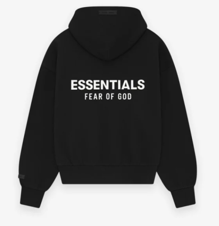 Black Essentials Full Zip-Up Hoodie