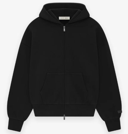 Black Essentials Full Zip-Up Hoodie