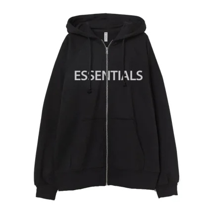 Black Essentials Half Zip Hoodie
