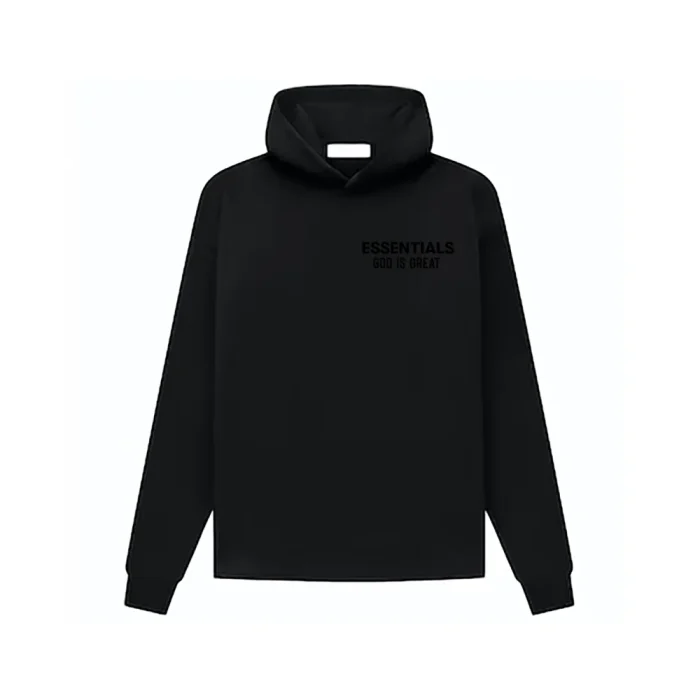 Black Essentials God Is Great Hoodie
