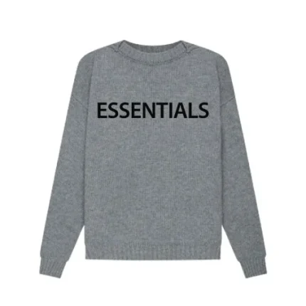 Overlapped Gray Essentials Sweater