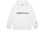 White Essentials Hoodie Applique Logo