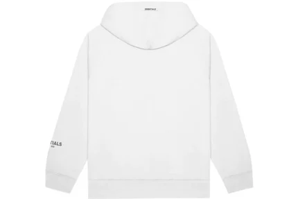 White Essentials Hoodie Applique Logo