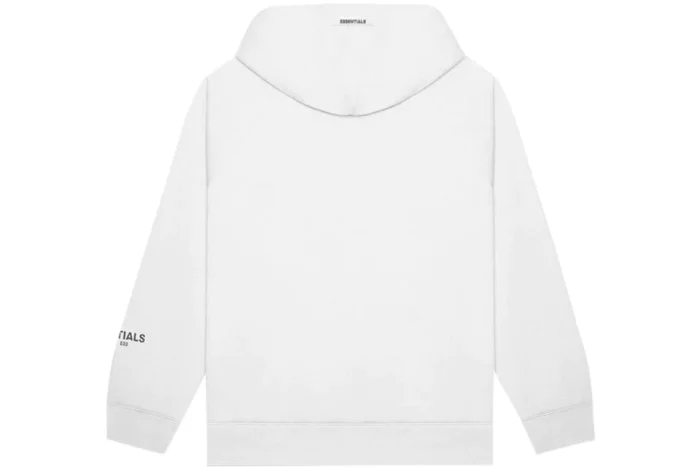 White Essentials Hoodie Applique Logo