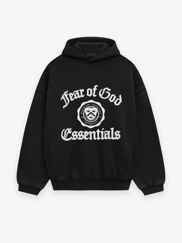 Black Essential Shrunken Hoodie