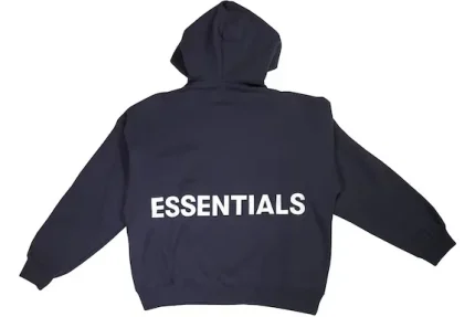 Navy Black Essentials Graphic Pullover Hoodie